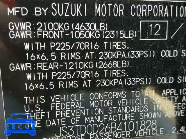 2011 SUZUKI GRAND VITA JS3TD0D26B4101828 image 9