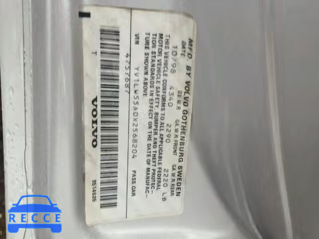 1999 VOLVO V70 YV1LW55A0X2568204 image 9