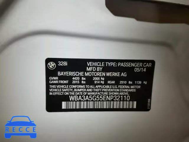 2014 BMW 328I WBA3A5G55ENP32110 Bild 9