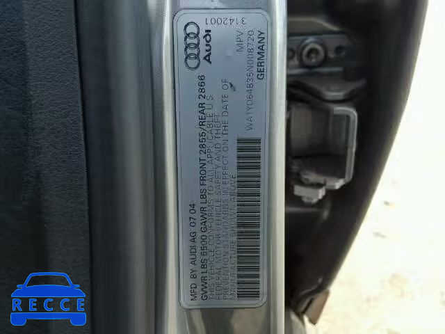 2005 AUDI ALLROAD WA1YD64B35N008720 image 9