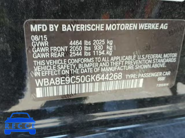 2016 BMW 328I SULEV WBA8E9C50GK644268 зображення 9