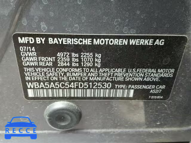 2015 BMW 528I WBA5A5C54FD512530 зображення 9