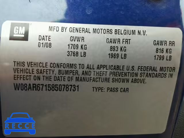 2008 SATURN ASTRA XE W08AR671585078731 image 9