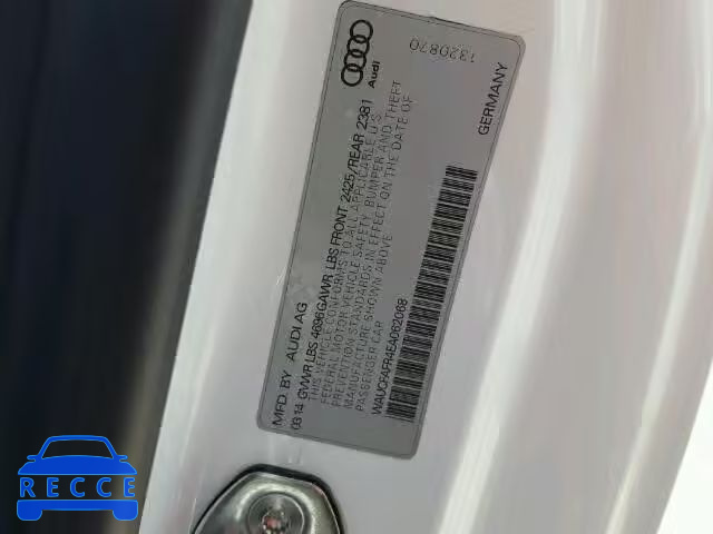 2014 AUDI A5 QUATTRO WAUCFAFR4EA062068 image 9