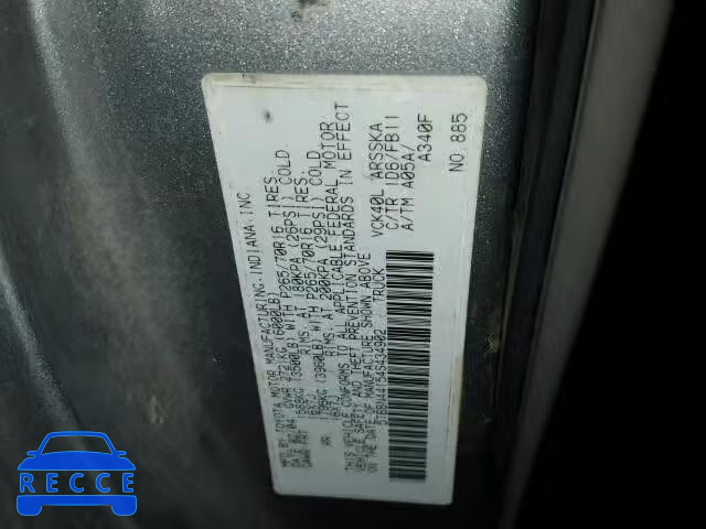 2004 TOYOTA TUNDRA ACC 5TBBN44154S434902 image 9