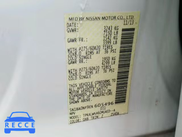 2014 NISSAN ARMADA PLA 5N1BA0NF9EN605496 image 9