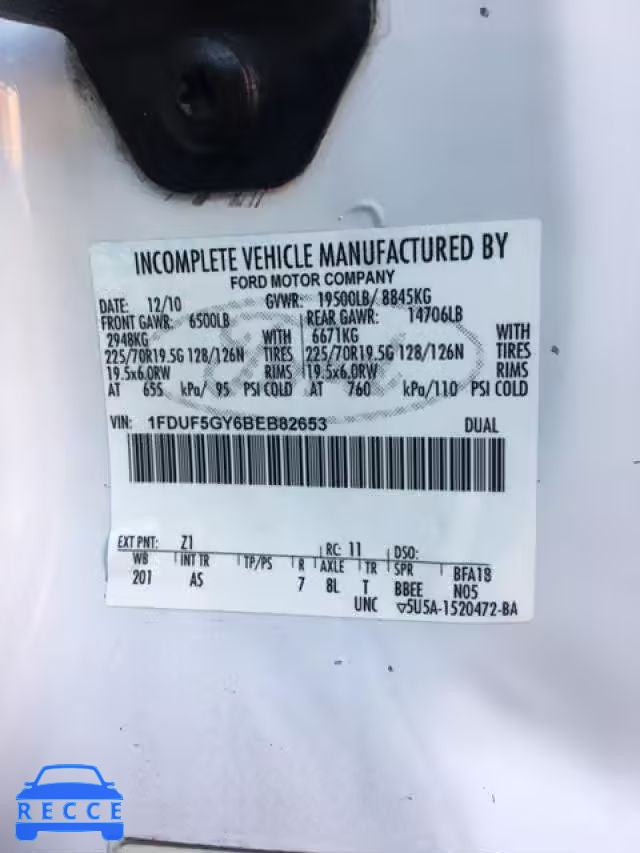 2011 FORD F550 SUPER 1FDUF5GY6BEB82653 image 9