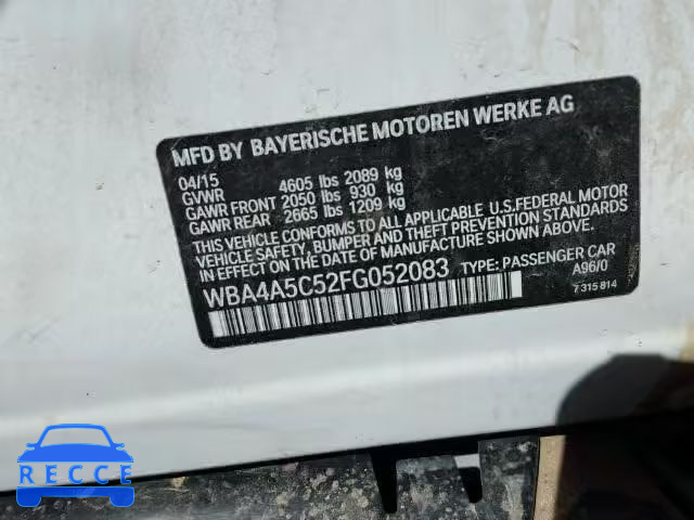 2015 BMW 428I GRAN WBA4A5C52FG052083 зображення 9