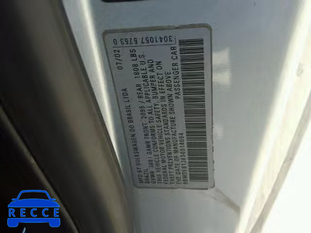 2003 VOLKSWAGEN GTI 9BWDE61J434014094 image 9