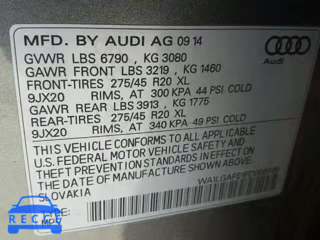 2015 AUDI Q7 PREMIUM WA1LGAFE1FD008749 image 9