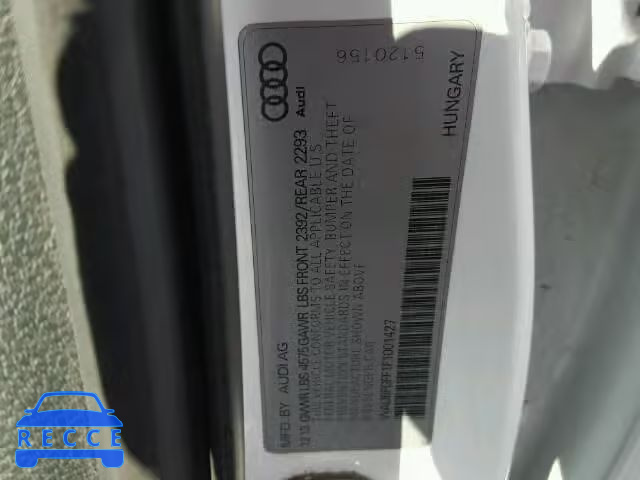 2015 AUDI S3 PREMIUM WAUBFGFF1F1001427 image 9