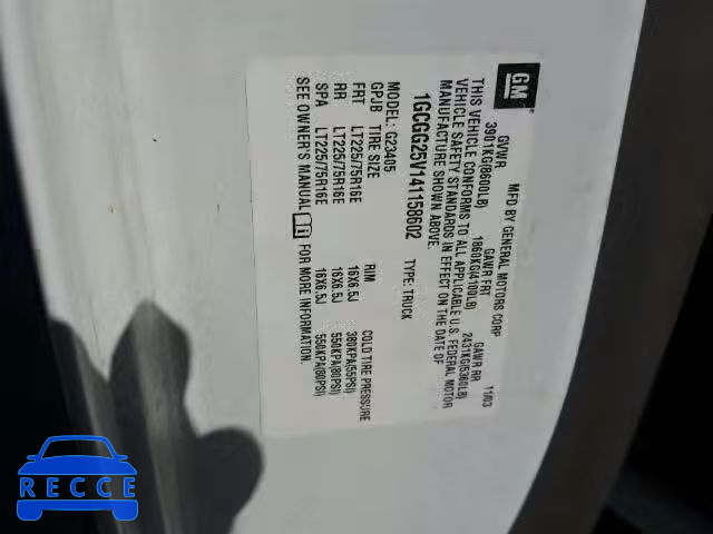 2004 CHEVROLET EXPRESS G2 1GCGG25V141158602 image 9