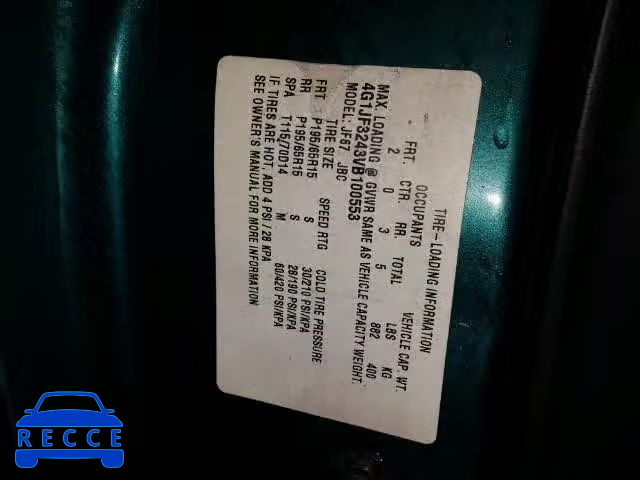 1997 CHEVROLET CAVALIER L 4G1JF3243VB100553 image 9