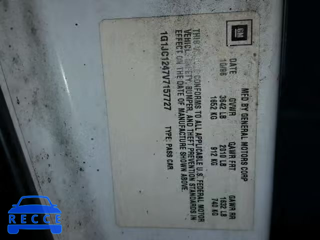 1997 CHEVROLET CAVALIER/R 1G1JC1247V7157727 image 9