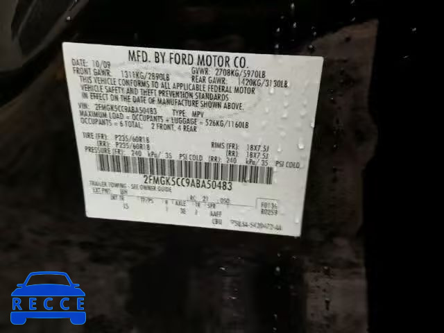 2010 FORD FLEX SEL 2FMGK5CC9ABA50483 image 9