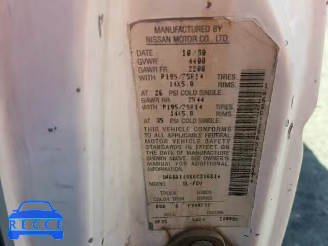 1991 NISSAN SHORT BED 1N6SD11S6MC316314 image 9