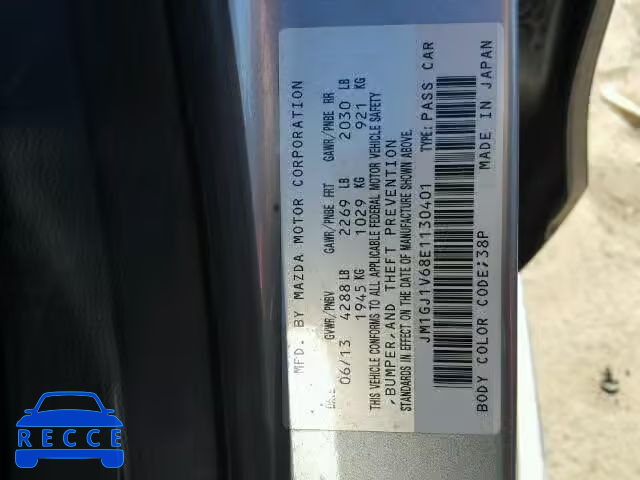 2014 MAZDA 6 TOURING JM1GJ1V68E1130401 зображення 9