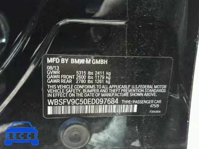 2014 BMW M5 WBSFV9C50ED097684 зображення 9