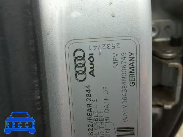 2004 AUDI ALLROAD WA1YD64B84N006749 зображення 9