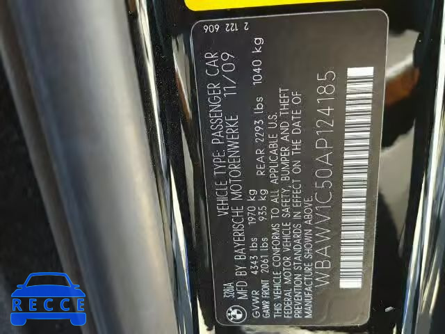 2010 BMW 328I SULEV WBAWV1C50AP124185 зображення 9