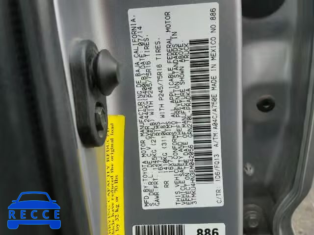 2014 TOYOTA TACOMA PRE 3TMKU4HN3EM042056 image 9