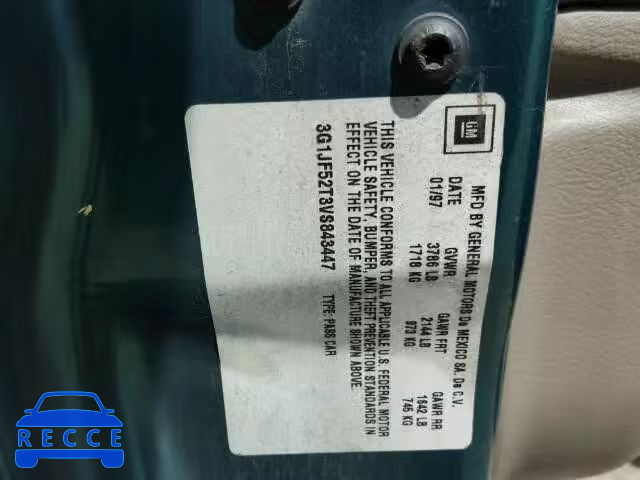 1997 CHEVROLET CAVALIER L 3G1JF52T3VS843447 image 9