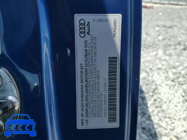 2005 AUDI TT TRUSC28N451010517 image 9