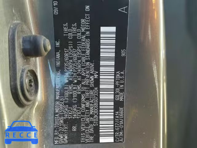 2011 TOYOTA SIENNA 5TDZK3DC6BS073204 image 9