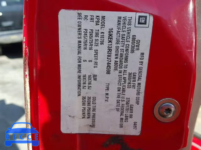 1997 GMC YUKON 1GKEK13R3VJ744598 image 9
