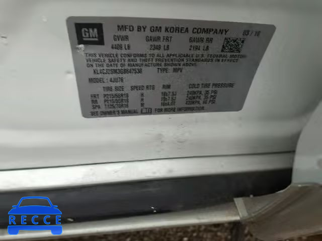 2016 BUICK ENCORE SPO KL4CJ2SM3GB647538 image 9