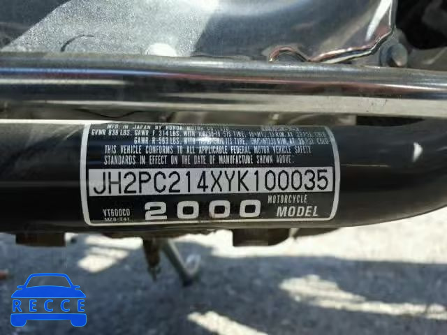 2000 HONDA VT600CD JH2PC214XYK100035 image 9