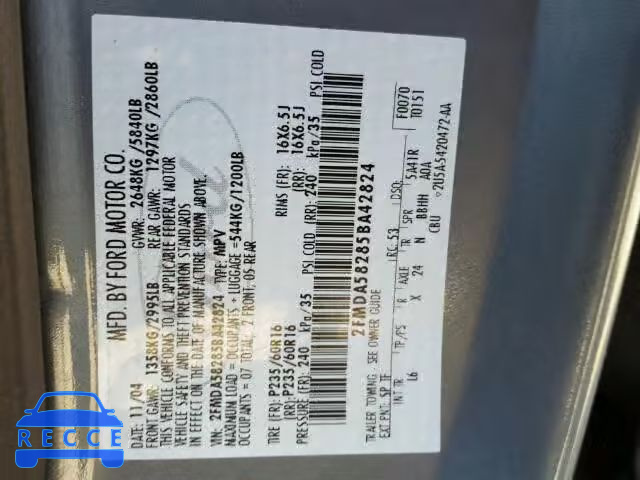 2005 FORD FREESTAR L 2FMDA58285BA42824 image 9