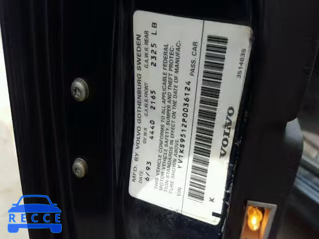 1993 VOLVO 960 YV1KS9512P0036124 image 9