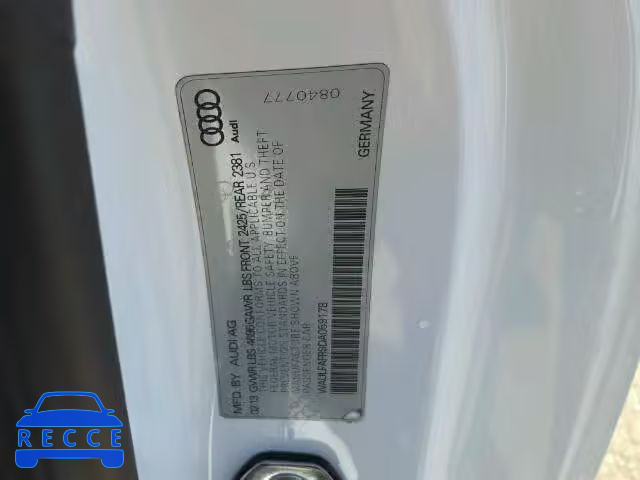 2013 AUDI A5 QUATTRO WAULFAFR9DA059178 image 9