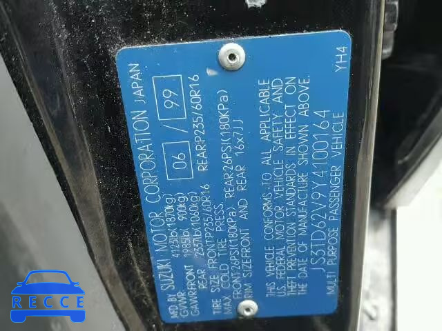 2000 SUZUKI GRAND VITA JS3TD62V9Y4100164 image 9