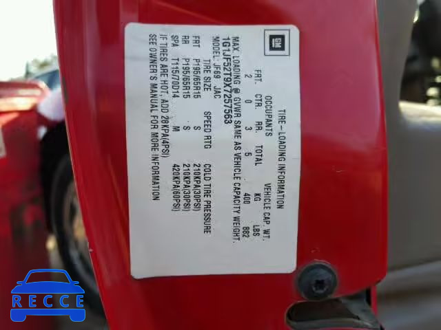 1999 CHEVROLET CAVALIER L 1G1JF52T9X7257563 image 9