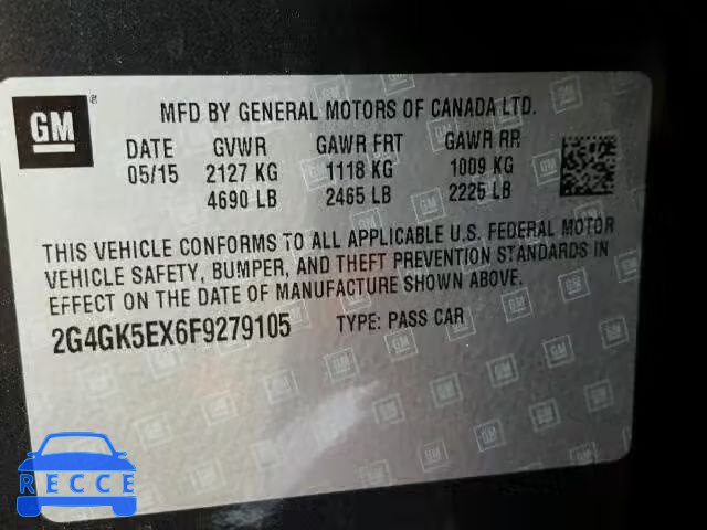 2015 BUICK REGAL 2G4GK5EX6F9279105 Bild 9