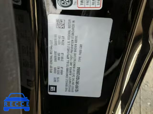 2016 CHEVROLET CAMARO SS 1G1FF1R71G0128684 image 9