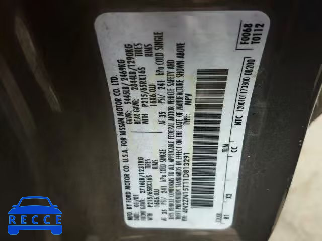 2001 NISSAN QUEST GXE 4N2ZN15T11D813291 image 9