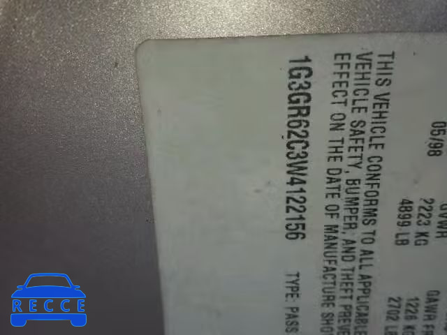 1998 OLDSMOBILE AURORA 1G3GR62C3W4122156 image 9