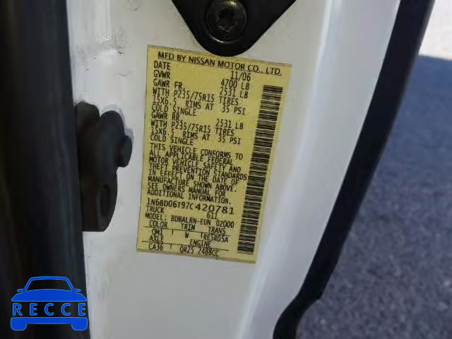 2007 NISSAN FRONTIER X 1N6BD06T97C420781 image 9