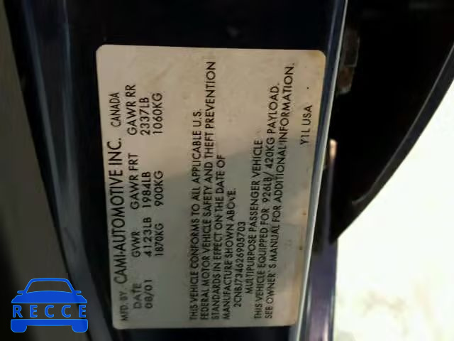2002 CHEVROLET TRACKER ZR 2CNBJ734626905703 image 9