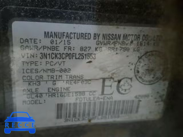 2015 NISSAN MICRA 3N1CK3CP0FL251553 image 9