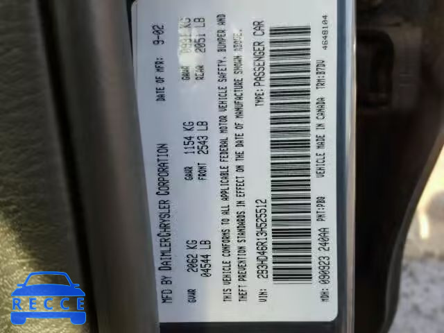 2003 DODGE INTREPID S 2B3HD46R13H525512 image 9