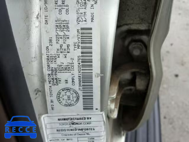 1999 TOYOTA 4RUNNER JT3HN86R1X0204765 image 9