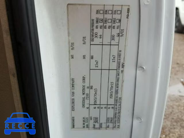 2001 GMC SAVANA RV 1GDFG15R211243738 image 9