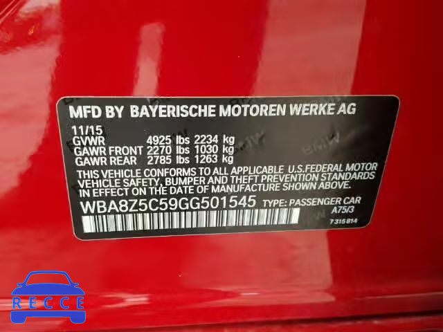2016 BMW 328 XIGT S WBA8Z5C59GG501545 зображення 9