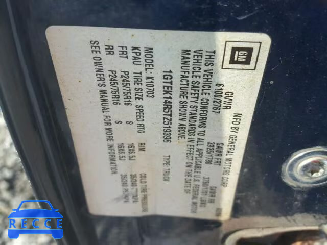1996 GMC SIERRA K15 1GTEK14R5TZ519396 image 9