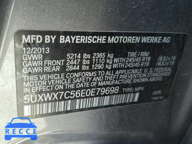 2014 BMW X3 XDRIVE3 5UXWX7C56E0E79698 image 9