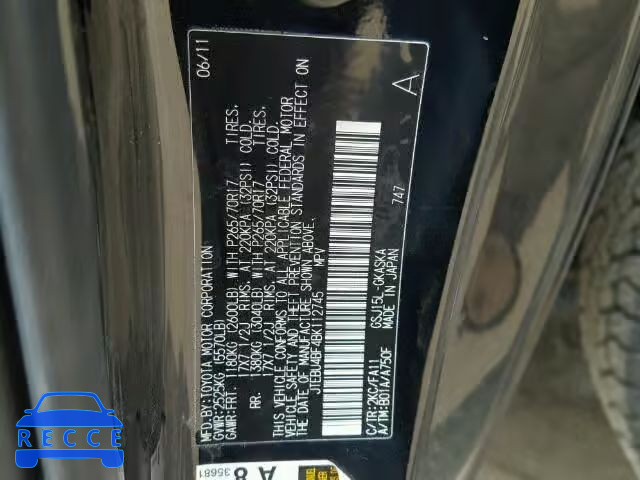 2011 TOYOTA FJ CRUISER JTEBU4BF4BK112745 image 9